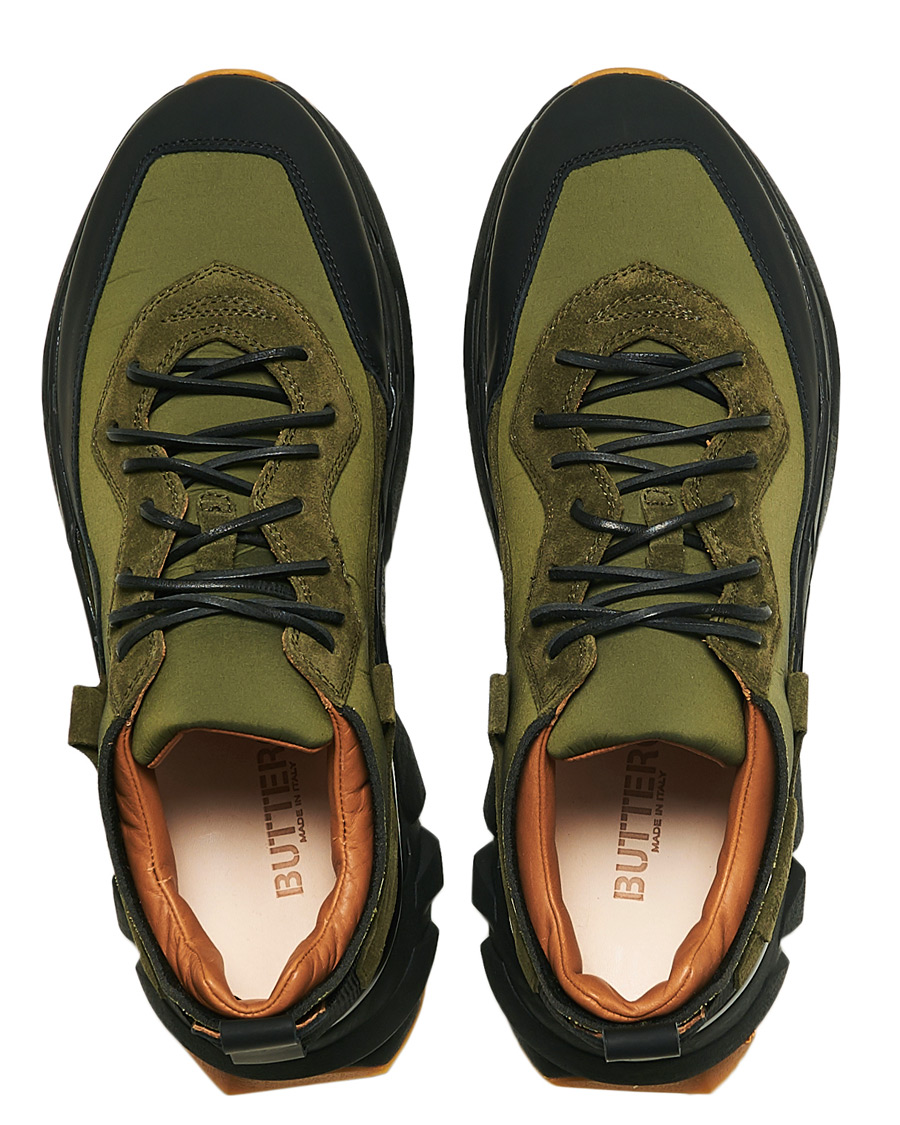 Heren | Buttero Spazio Running Sneaker Black/Olive | Buttero | Spazio Running Sneaker Black/Olive