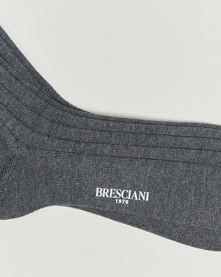 Heren | Ondergoed | Bresciani | Wool/Nylon Heavy Ribbed Socks Grey