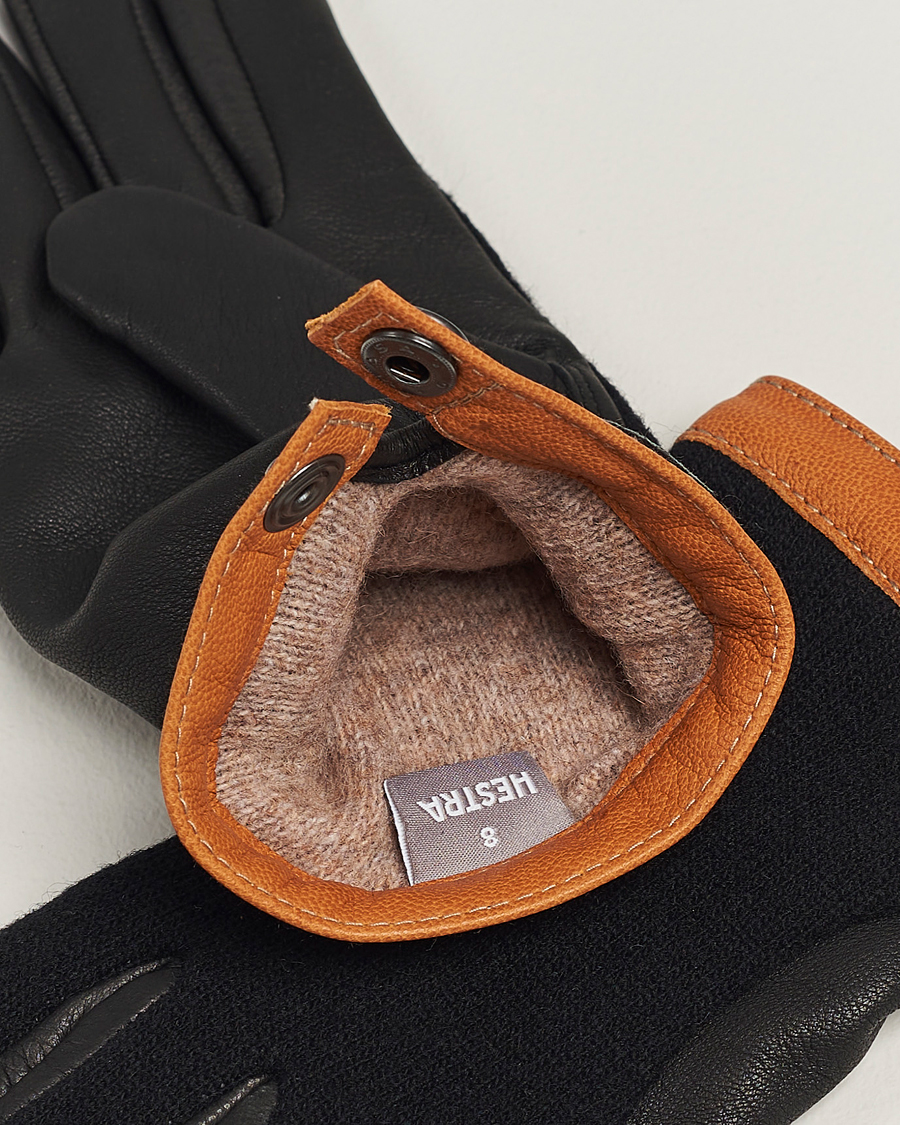 Heren | Handschoenen | Hestra | Deerskin Wool Tricot Glove Black/Black