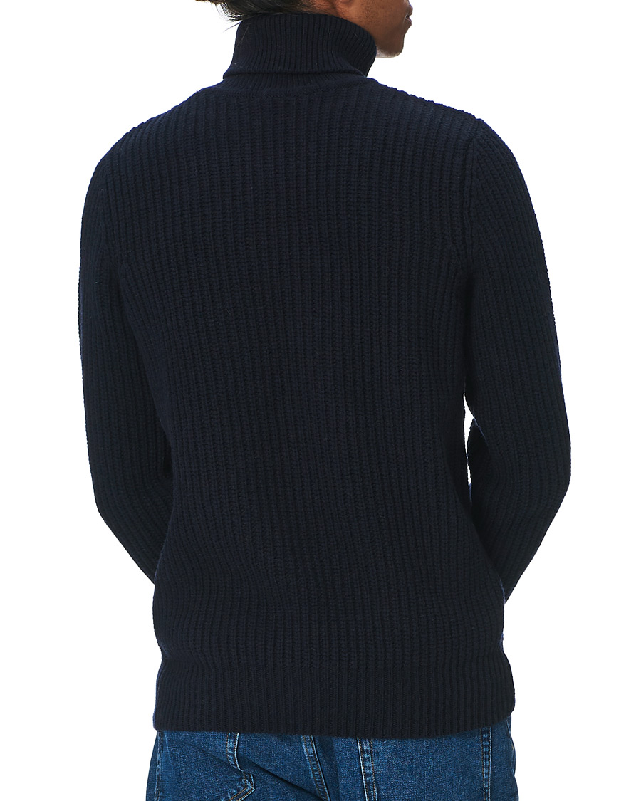 Heren | Truien | Armor-lux | Cable Knit Turtleneck Navy
