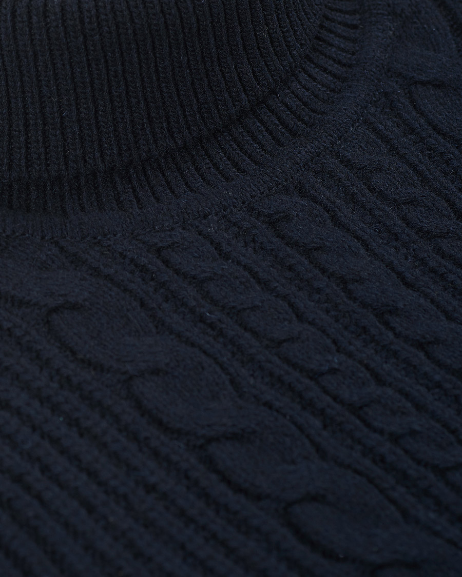 Heren | Truien | Armor-lux | Cable Knit Turtleneck Navy