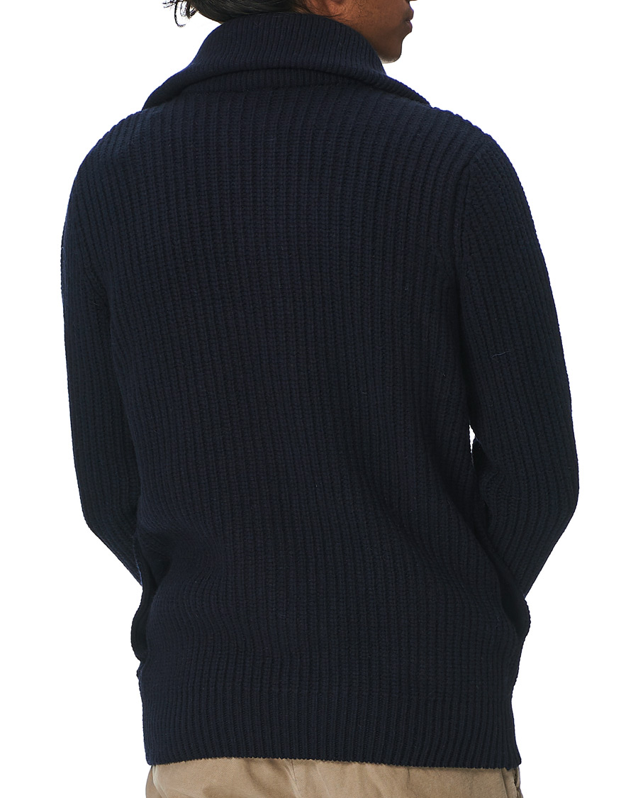 Heren | Truien | Armor-lux | Ribbed Zip Sweater Navy