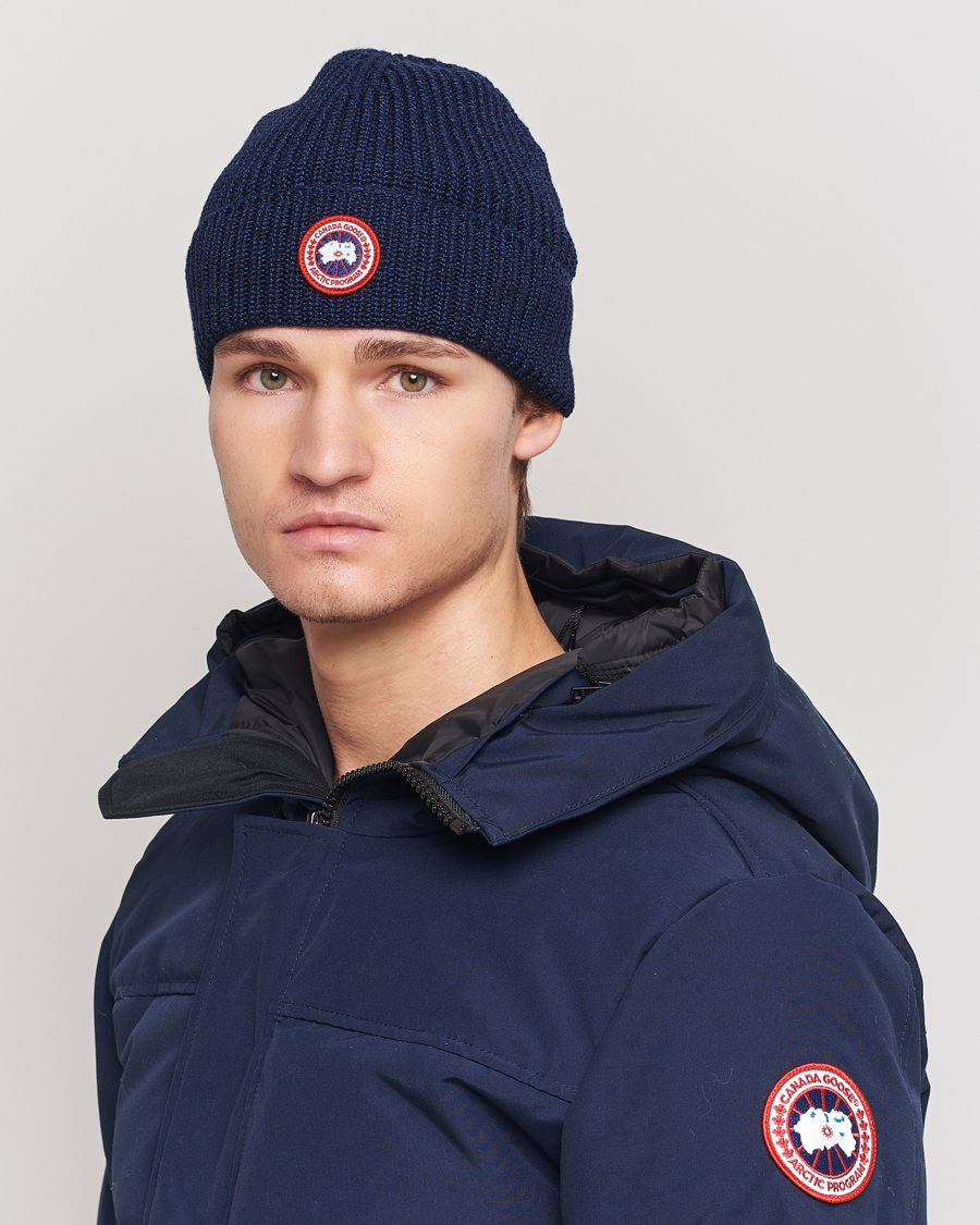 Heren | Canada Goose Arctic Disc Rib Toque Navy Heather | Canada Goose | Arctic Disc Rib Toque Navy Heather