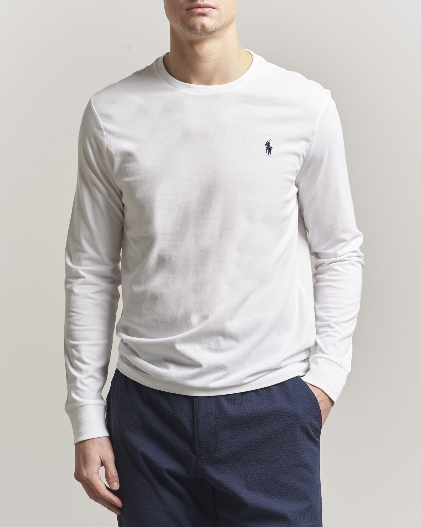 Heren | T-shirts | Polo Ralph Lauren | Custom Slim Fit Long Sleeve Tee White