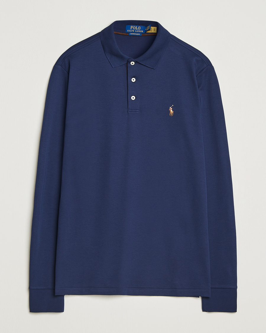 Heren | Polo's | Polo Ralph Lauren | Pima Cotton Custom Fit LS Polo Refined Navy