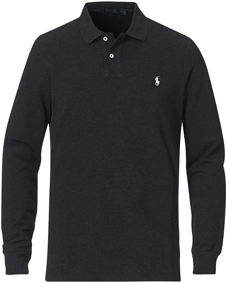 Heren | Truien | Polo Ralph Lauren | Custom Slim Fit Long Sleeve Polo Black Marl Heather