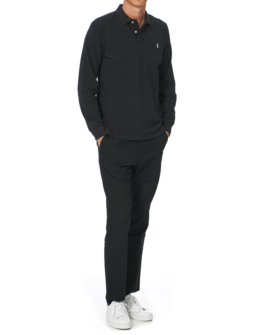 Heren | Truien | Polo Ralph Lauren | Custom Slim Fit Long Sleeve Polo Black Marl Heather