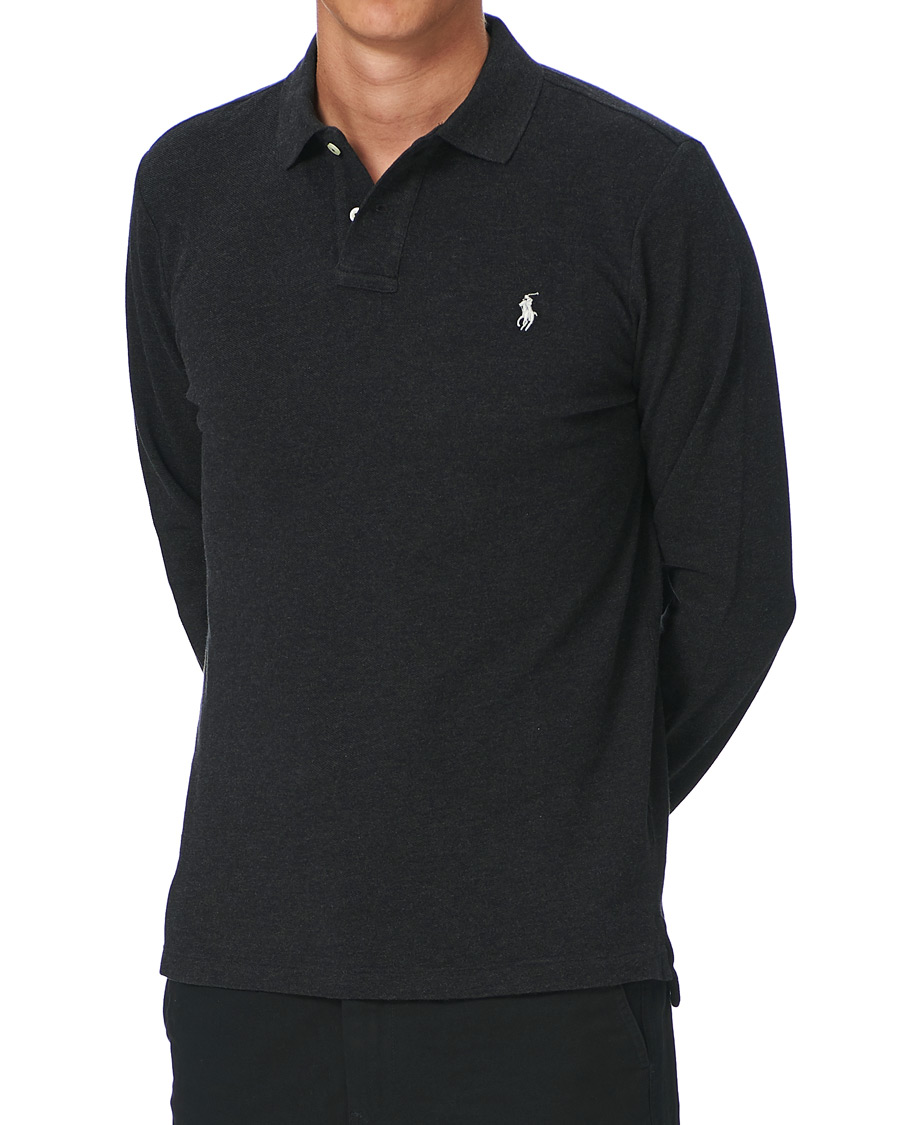 Heren | Truien | Polo Ralph Lauren | Custom Slim Fit Long Sleeve Polo Black Marl Heather