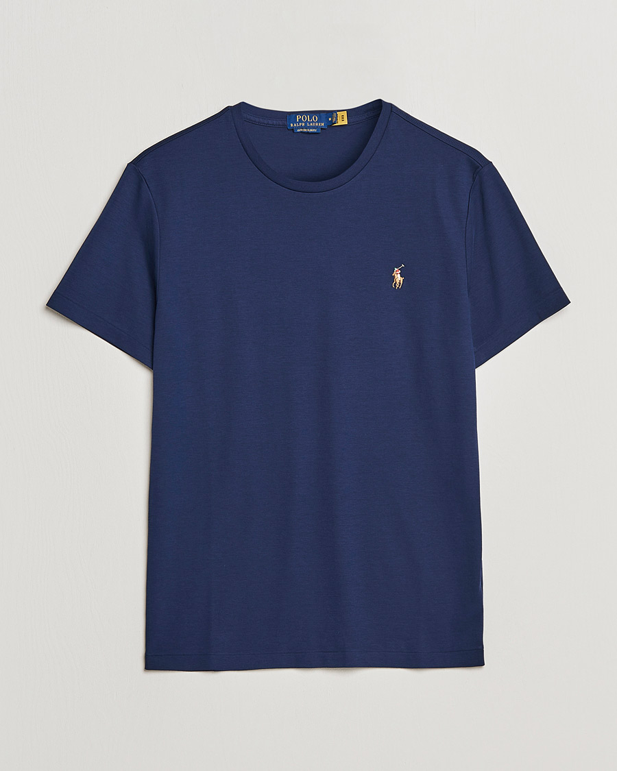 Heren | T-shirts | Polo Ralph Lauren | Luxury Pima Cotton Crew Neck T-Shirt Refined Navy