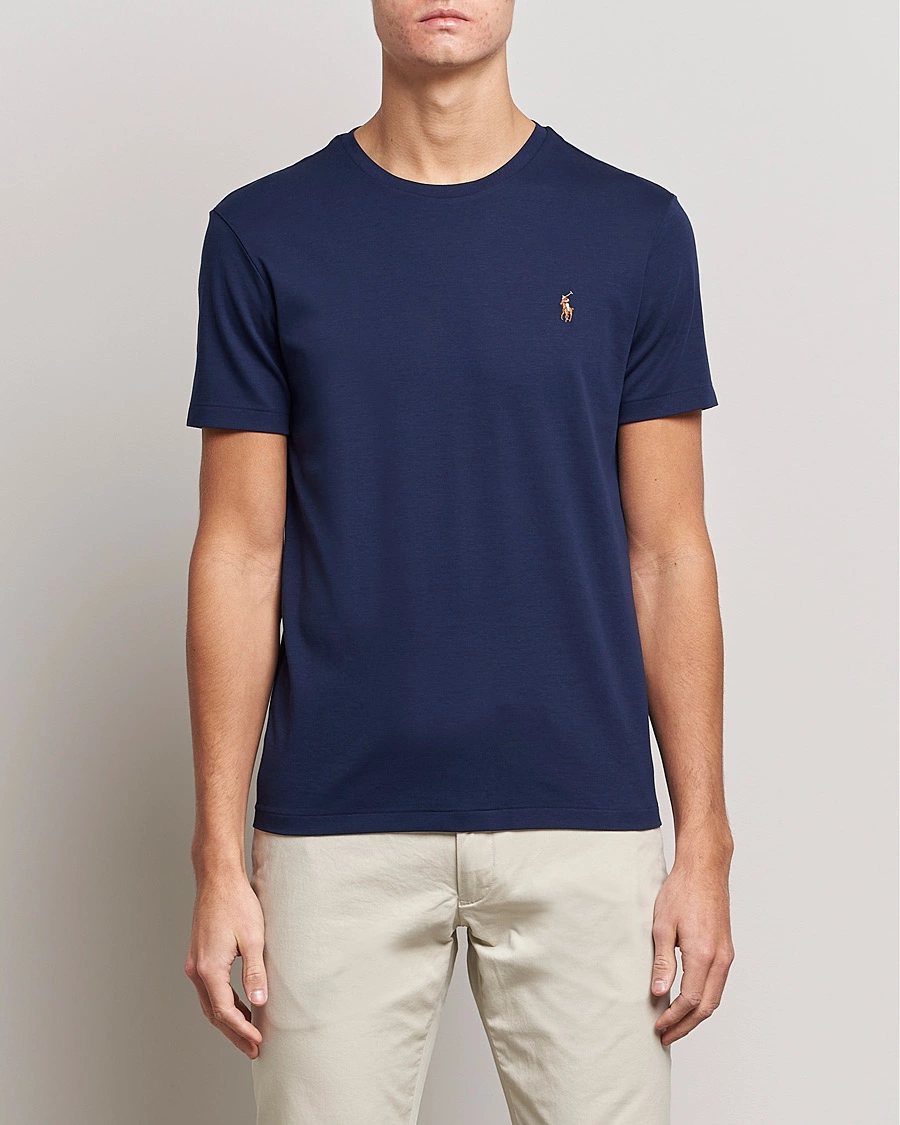 Heren | T-shirts met korte mouwen | Polo Ralph Lauren | Luxury Pima Cotton Crew Neck T-Shirt Refined Navy