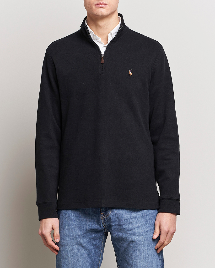 Heren | Sale | Polo Ralph Lauren | Double Knit Jaquard Half Zip Sweater Black