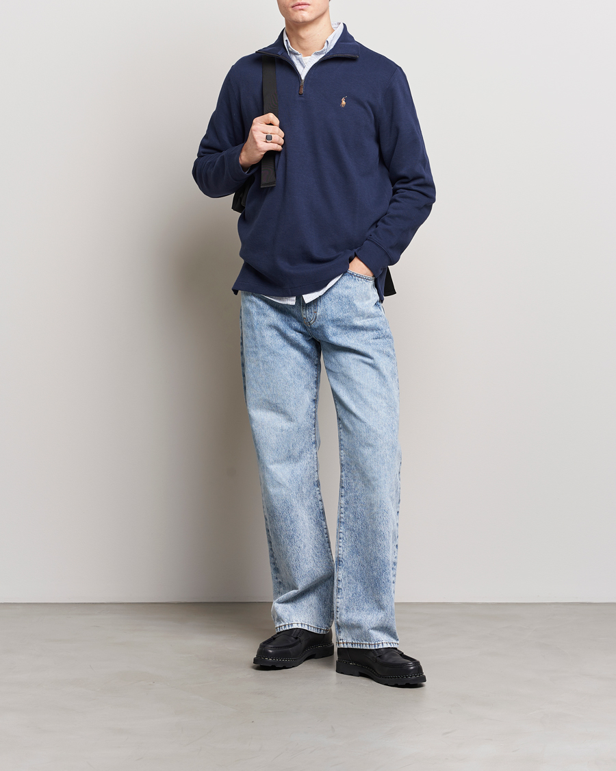Heren | Truien | Polo Ralph Lauren | Double Knit Jaquard Half Zip Sweater Cruise Navy