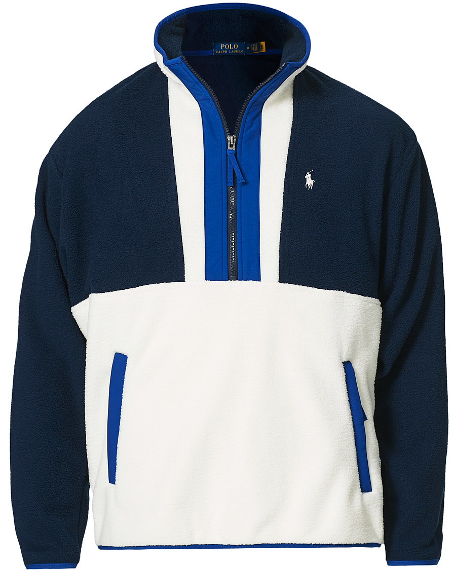 Heren | Truien | Polo Ralph Lauren | Vintage Poly Fleece Half Zip Sweater Navy/White
