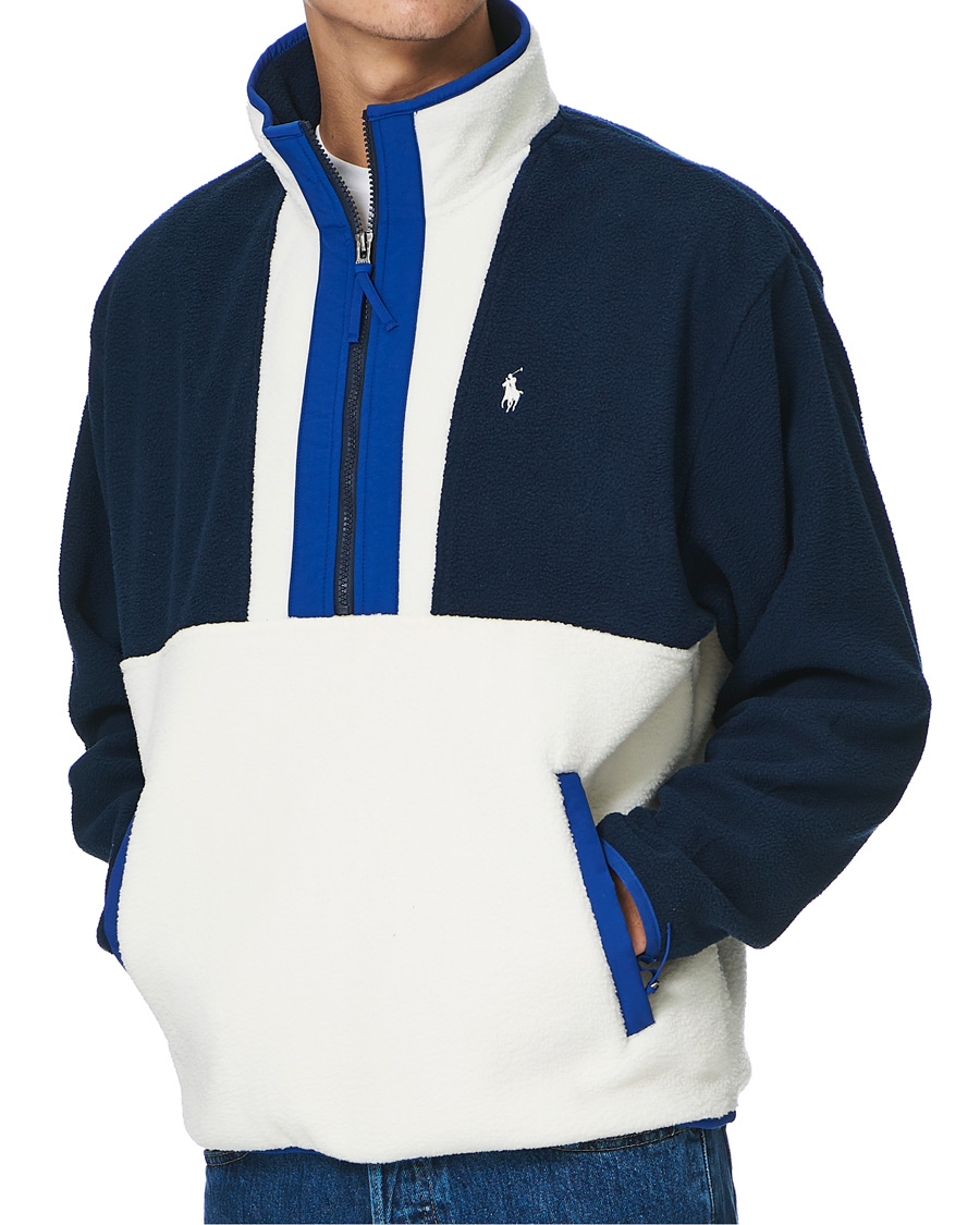 Heren | Truien | Polo Ralph Lauren | Vintage Poly Fleece Half Zip Sweater Navy/White