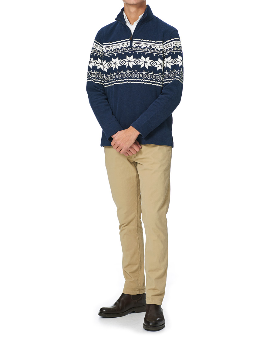 Heren | Truien | Polo Ralph Lauren | Winter Double Knit Half Zip Sweater Blue Heather