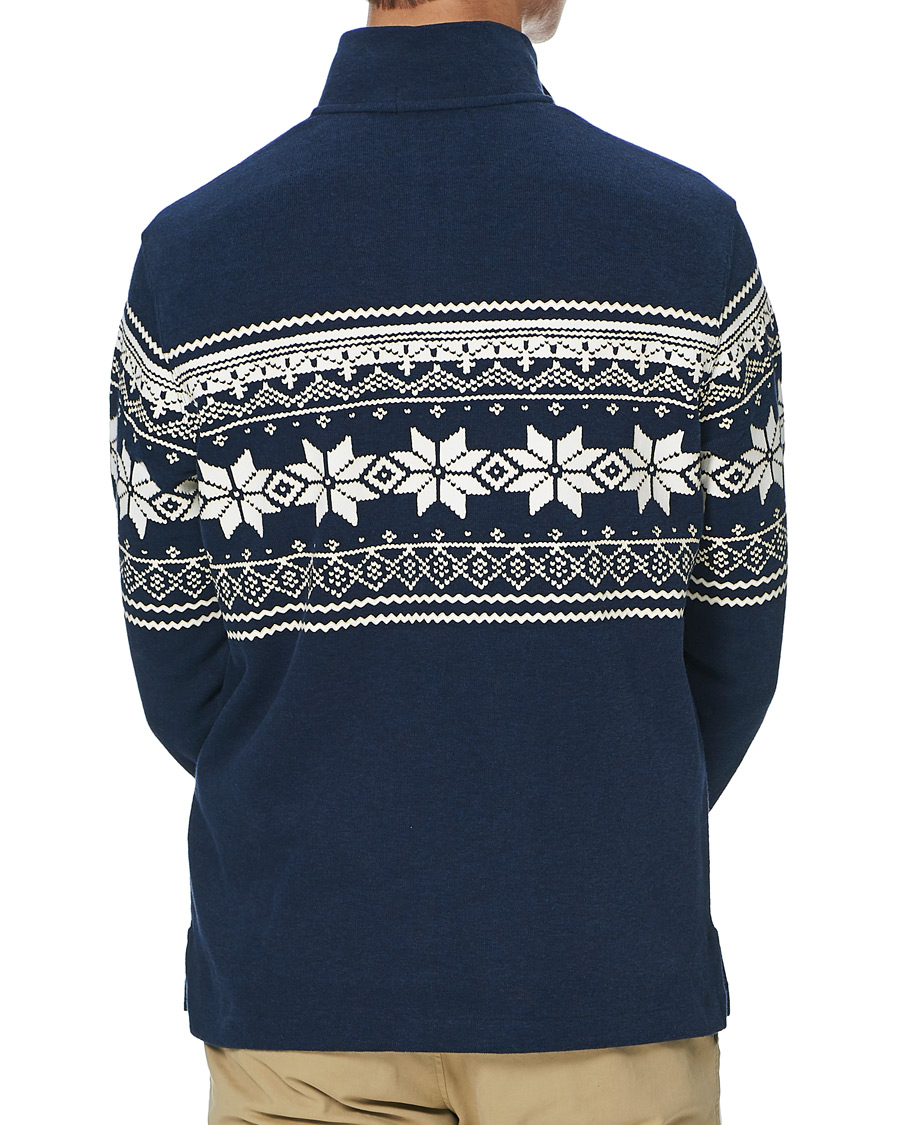 Heren | Truien | Polo Ralph Lauren | Winter Double Knit Half Zip Sweater Blue Heather
