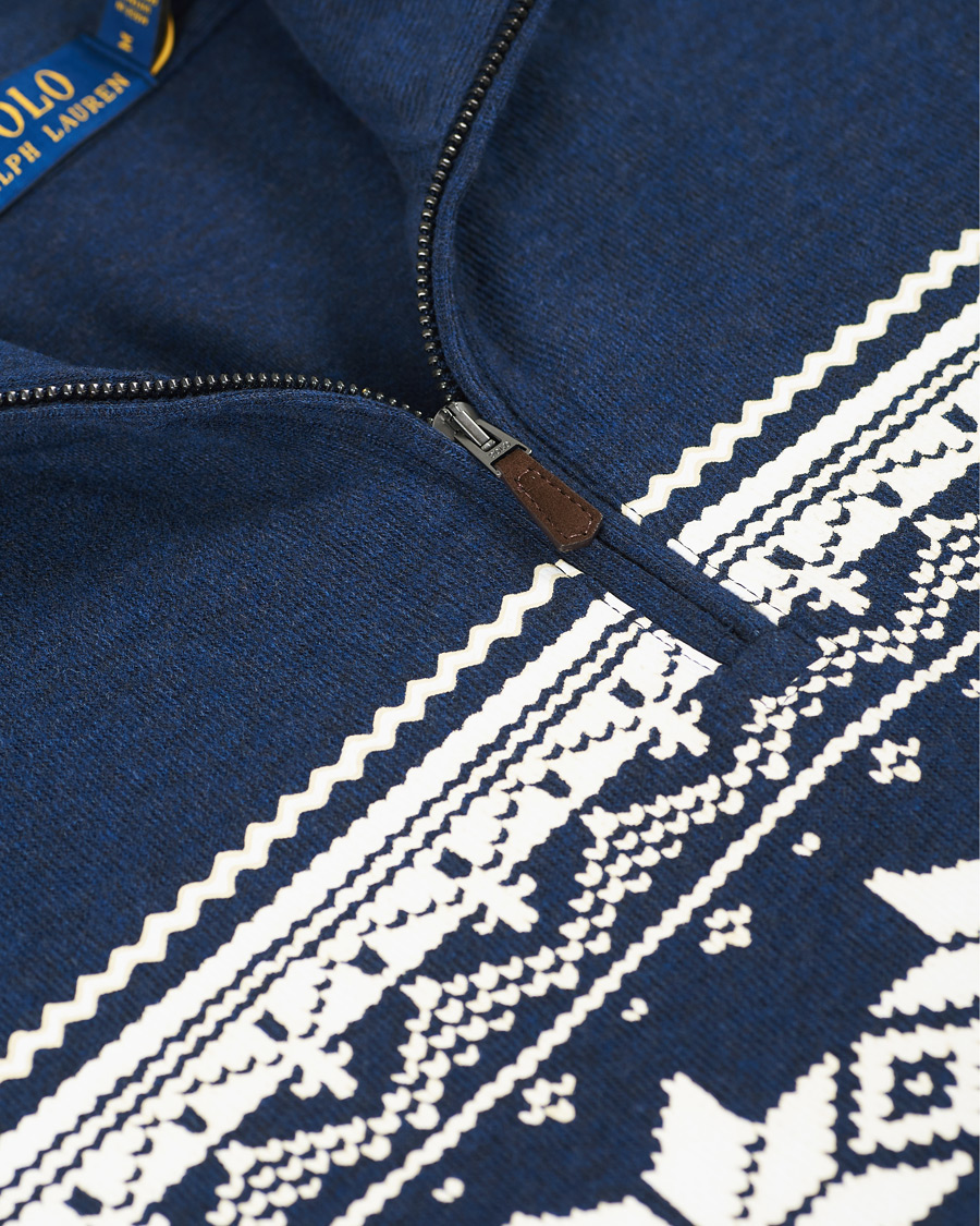Heren | Truien | Polo Ralph Lauren | Winter Double Knit Half Zip Sweater Blue Heather