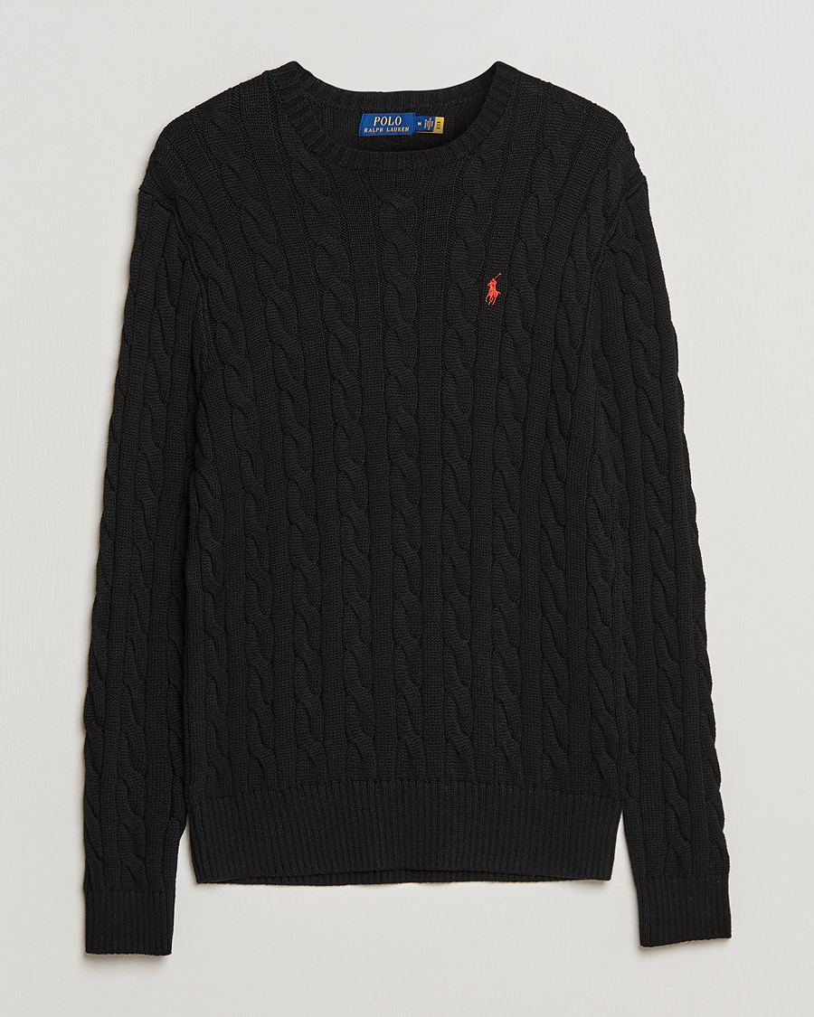 Heren | Truien | Polo Ralph Lauren | Cotton Cable Pullover Polo Black