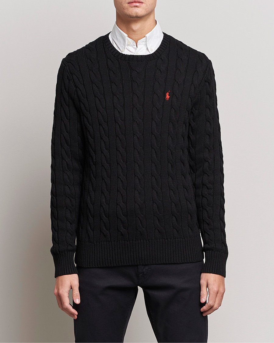 Heren |  | Polo Ralph Lauren | Cotton Cable Pullover Black