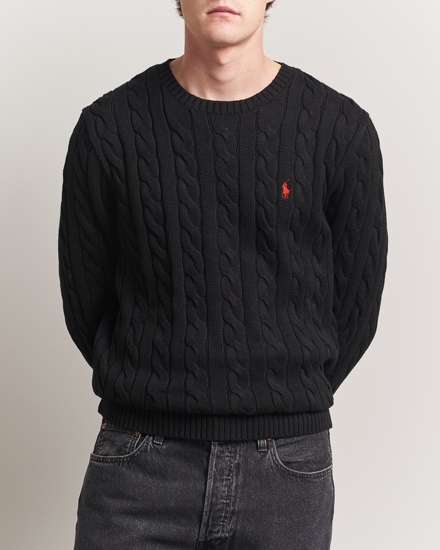 Heren | Truien | Polo Ralph Lauren | Cotton Cable Pullover Polo Black
