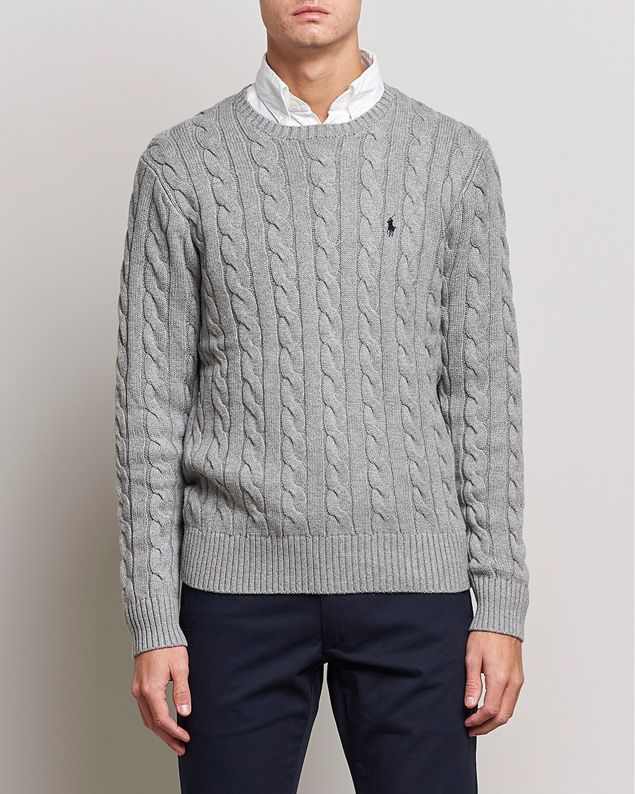 Heren |  | Polo Ralph Lauren | Cotton Cable Pullover Fawn Grey Heather