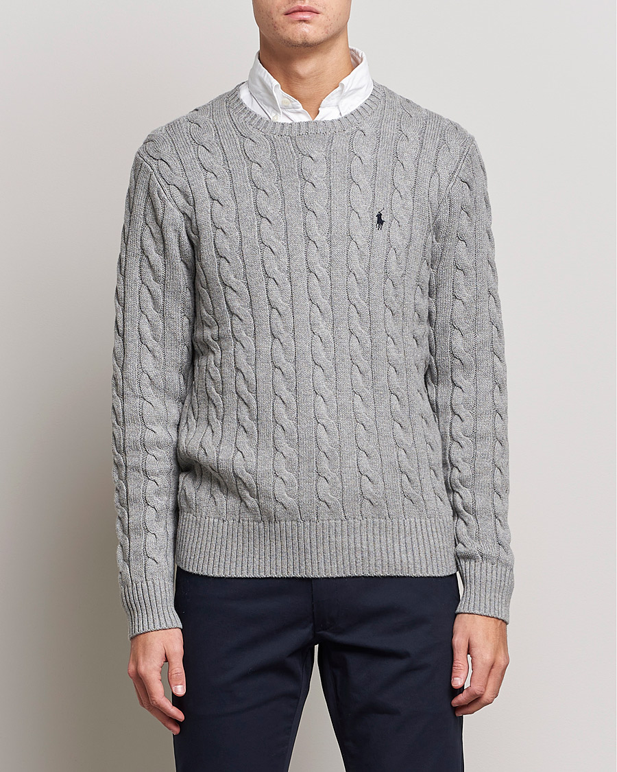 Heren | Truien | Polo Ralph Lauren | Cotton Cable Pullover Fawn Grey Heather