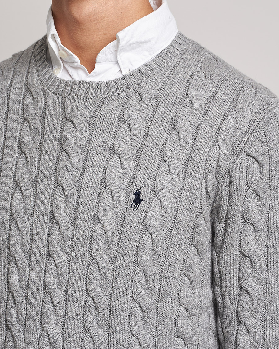 Heren | Truien | Polo Ralph Lauren | Cotton Cable Pullover Fawn Grey Heather