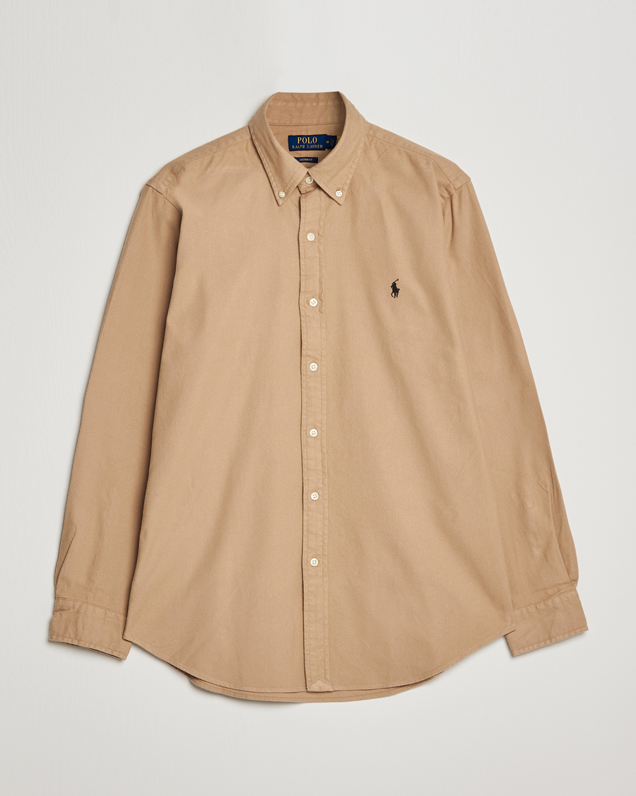 Heren | Overhemden | Polo Ralph Lauren | Custom Fit Brushed Flannel Shirt Vintage Khaki