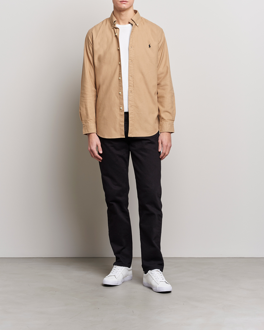 Heren | Overhemden | Polo Ralph Lauren | Custom Fit Brushed Flannel Shirt Vintage Khaki