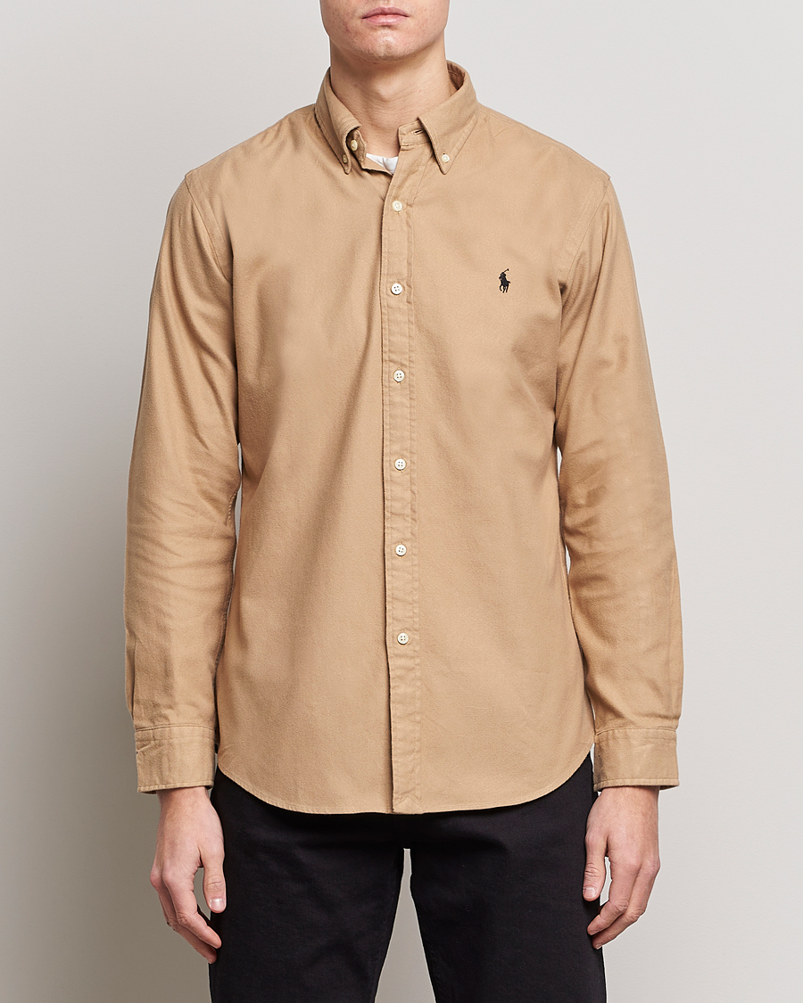 Heren | Overhemden | Polo Ralph Lauren | Custom Fit Brushed Flannel Shirt Vintage Khaki