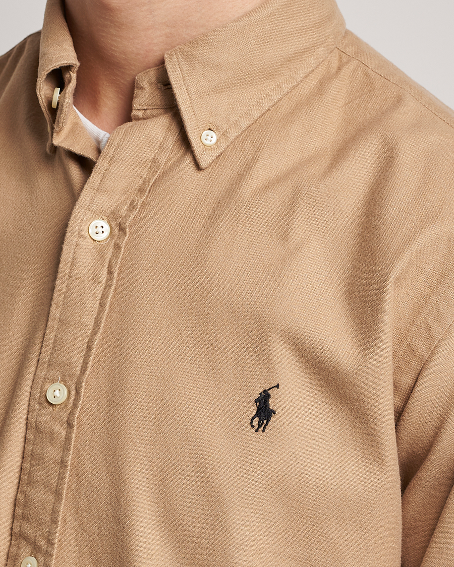 Heren | Overhemden | Polo Ralph Lauren | Custom Fit Brushed Flannel Shirt Vintage Khaki