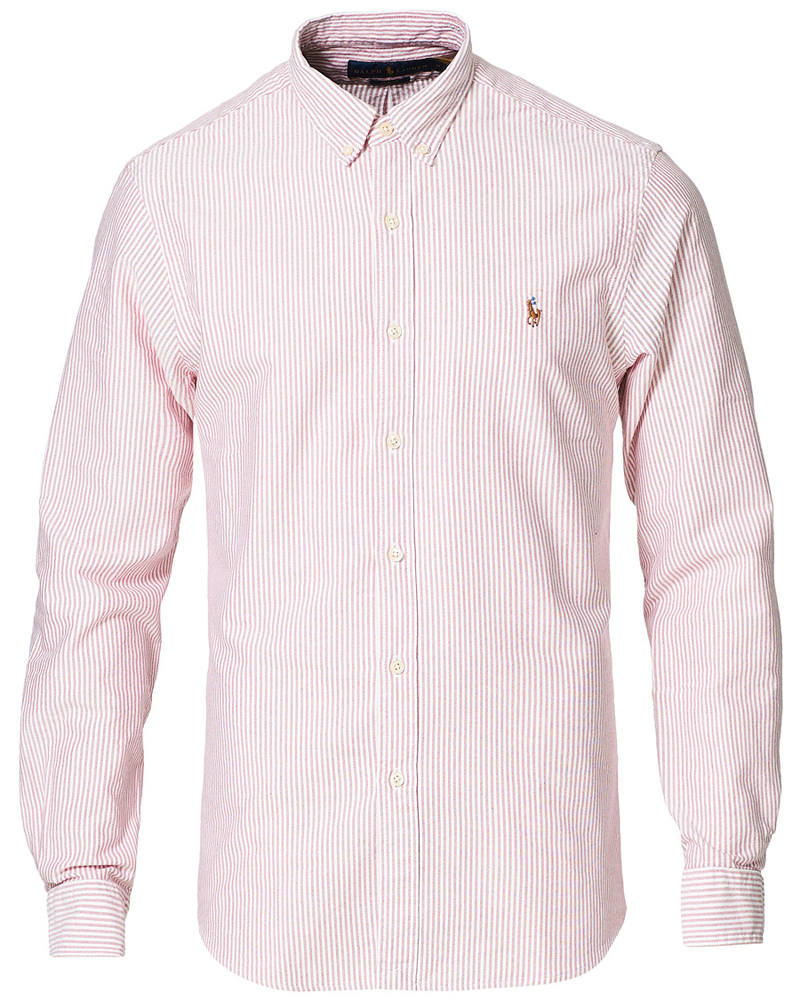 Heren | Overhemden | Polo Ralph Lauren | Slim Fit Striped Oxford Shirt Burgundy/White