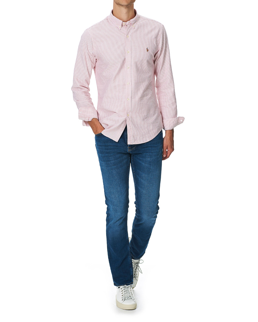 Heren | Overhemden | Polo Ralph Lauren | Slim Fit Striped Oxford Shirt Burgundy/White