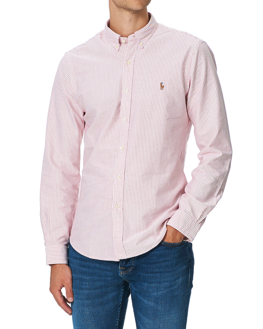 Heren | Overhemden | Polo Ralph Lauren | Slim Fit Striped Oxford Shirt Burgundy/White