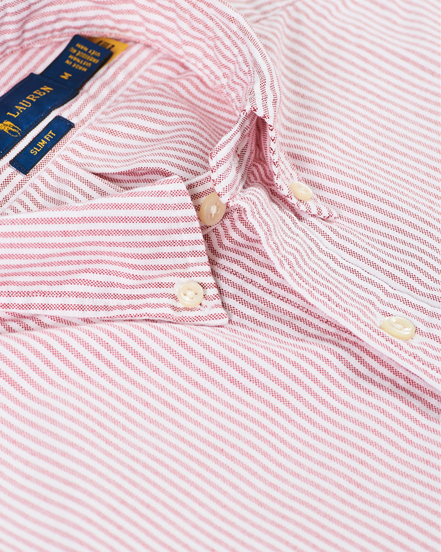 Heren | Overhemden | Polo Ralph Lauren | Slim Fit Striped Oxford Shirt Burgundy/White