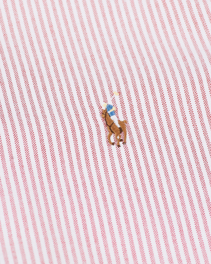 Heren | Overhemden | Polo Ralph Lauren | Slim Fit Striped Oxford Shirt Burgundy/White