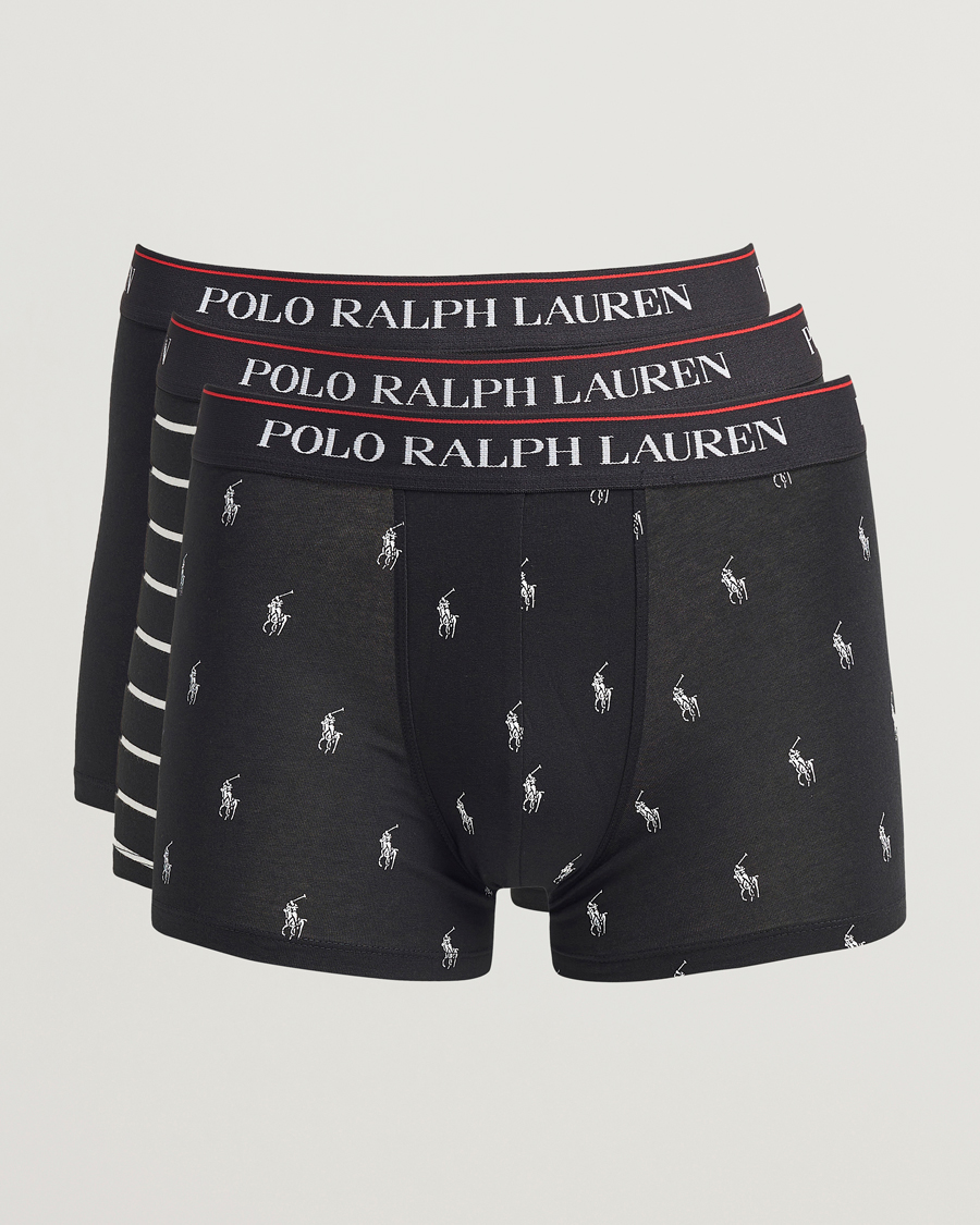 Heren | Ondergoed | Polo Ralph Lauren | 3-Pack Trunk Black/Stripe/Pony