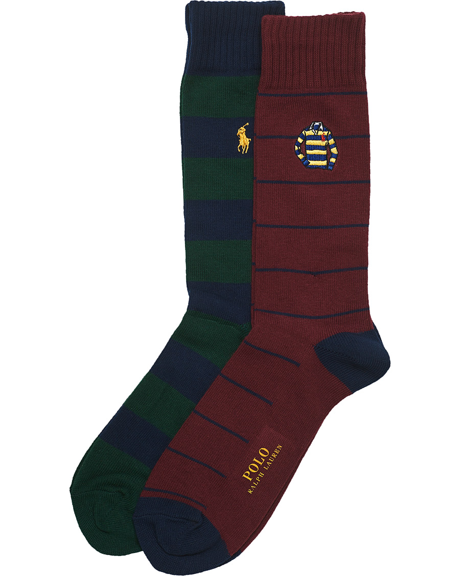 Heren | Ondergoed | Polo Ralph Lauren | 2-Pack Embroidered Rugby Shirt Socks Wine