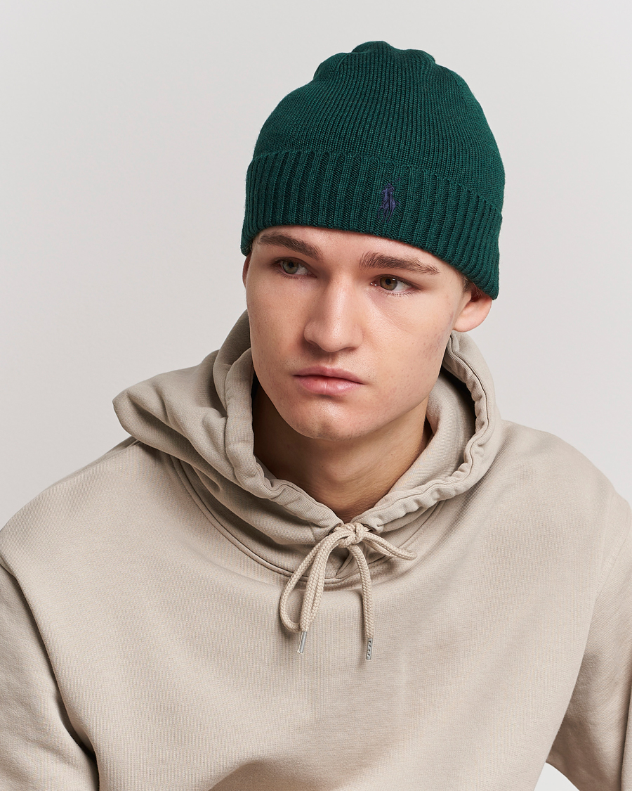 Heren | Polo Ralph Lauren Merino Wool Beanie College Green | Polo Ralph Lauren | Merino Wool Beanie College Green