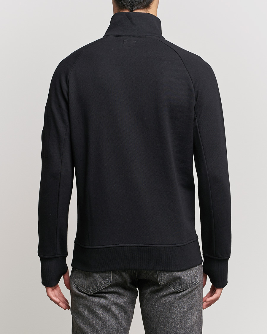Heren | Truien | C.P. Company | Diagonal Raised Fleece Half Zip Lens Sweatshirt Black