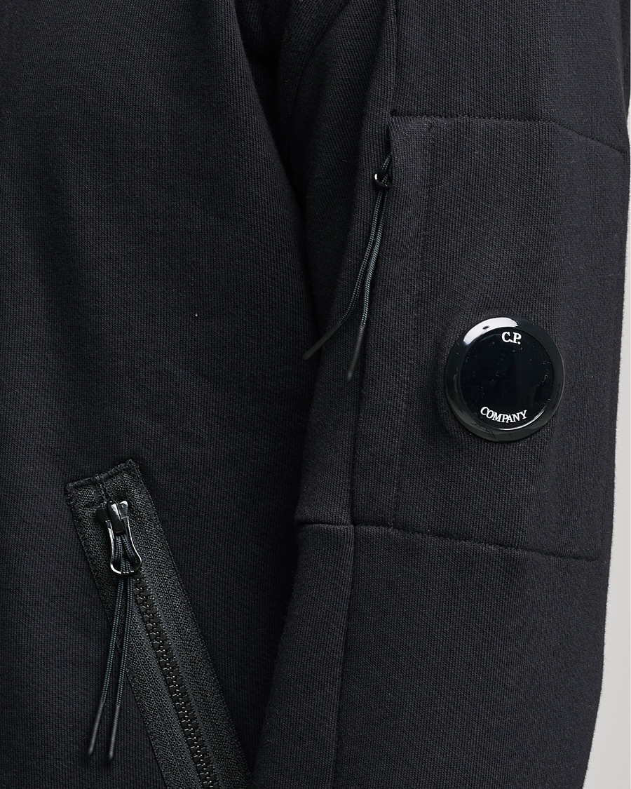 Heren | Truien | C.P. Company | Diagonal Raised Fleece Half Zip Lens Sweatshirt Black