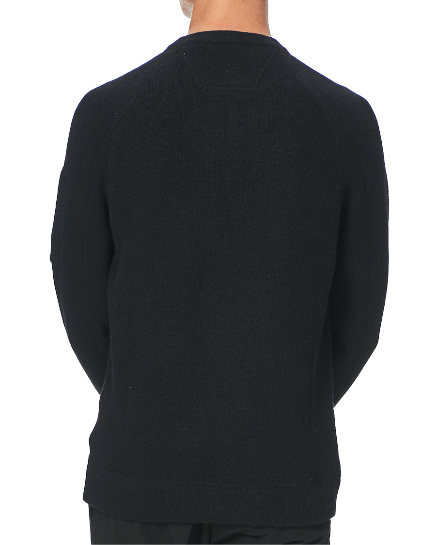 Heren | Truien | C.P. Company | Double Knit Lambswool Lens Crew Neck Black