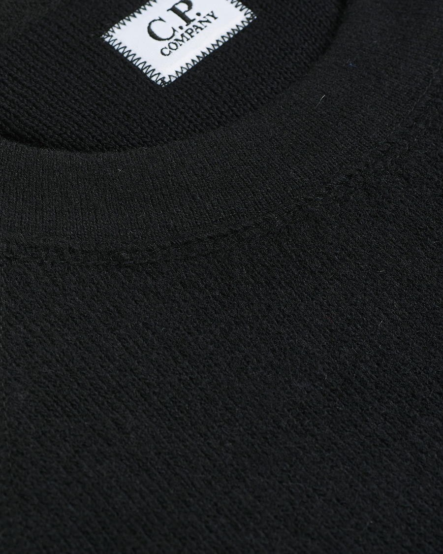 Heren | Truien | C.P. Company | Double Knit Lambswool Lens Crew Neck Black