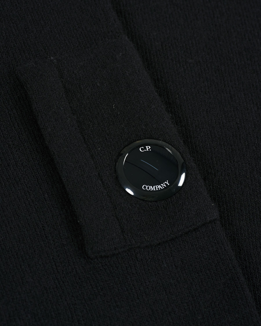 Heren | Truien | C.P. Company | Double Knit Lambswool Lens Crew Neck Black