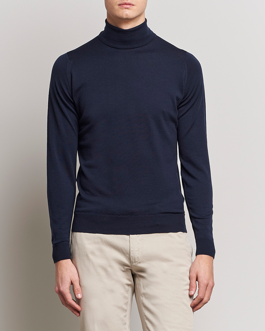 Heren | Truien | John Smedley | Cherwell Extra Fine Merino Rollneck Midnight