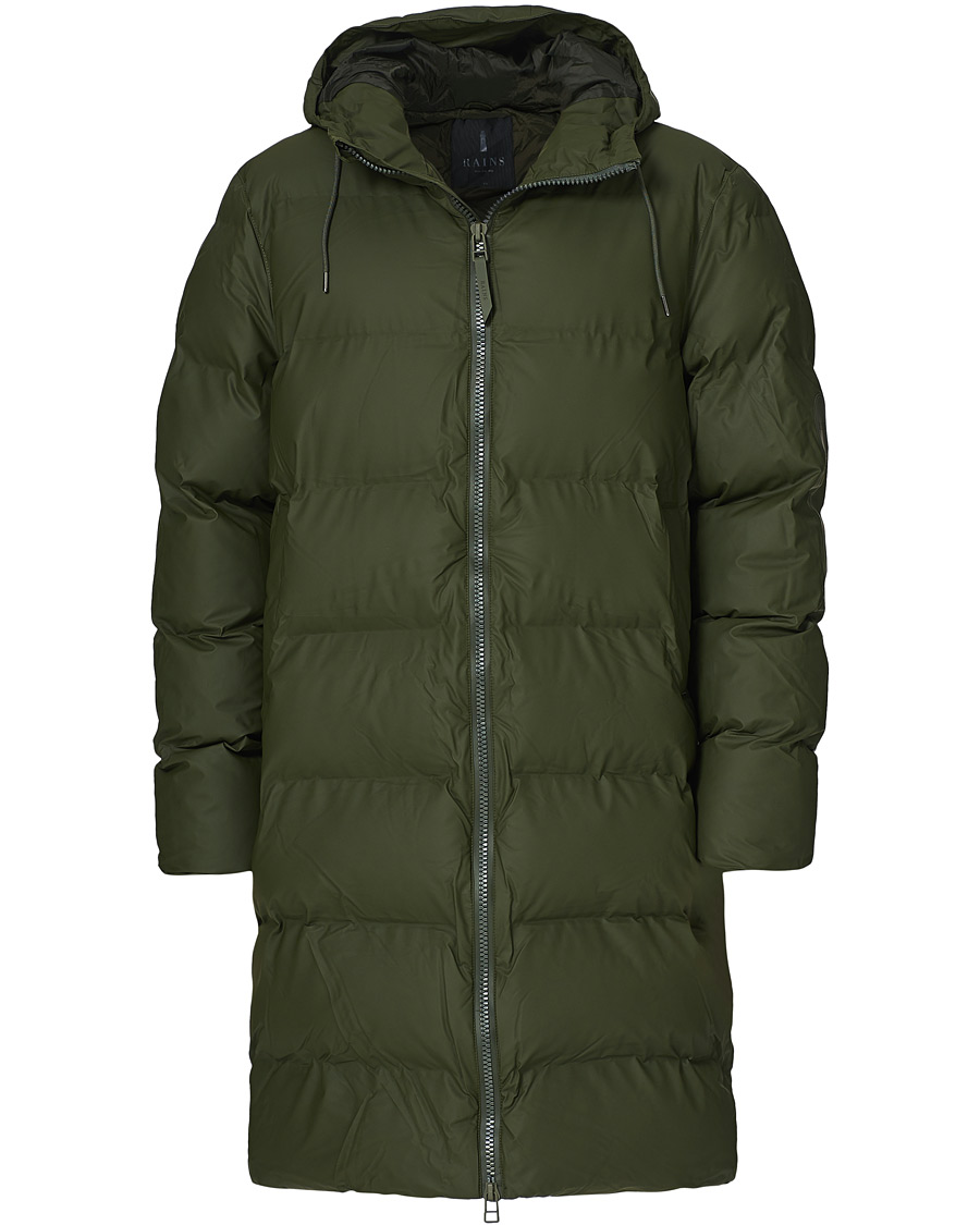 Heren | Jassen | RAINS | Waterproof Long Puffer Jacket Green