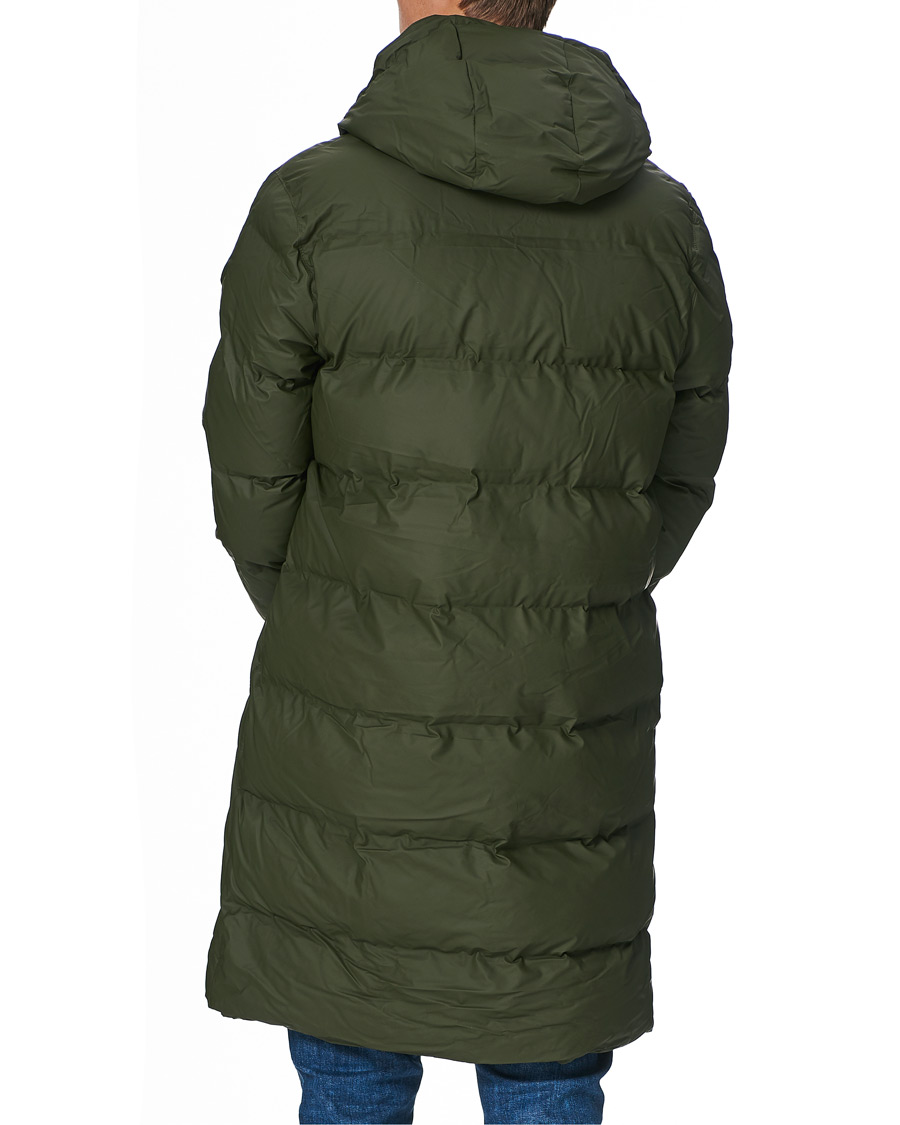 Heren | Jassen | RAINS | Waterproof Long Puffer Jacket Green