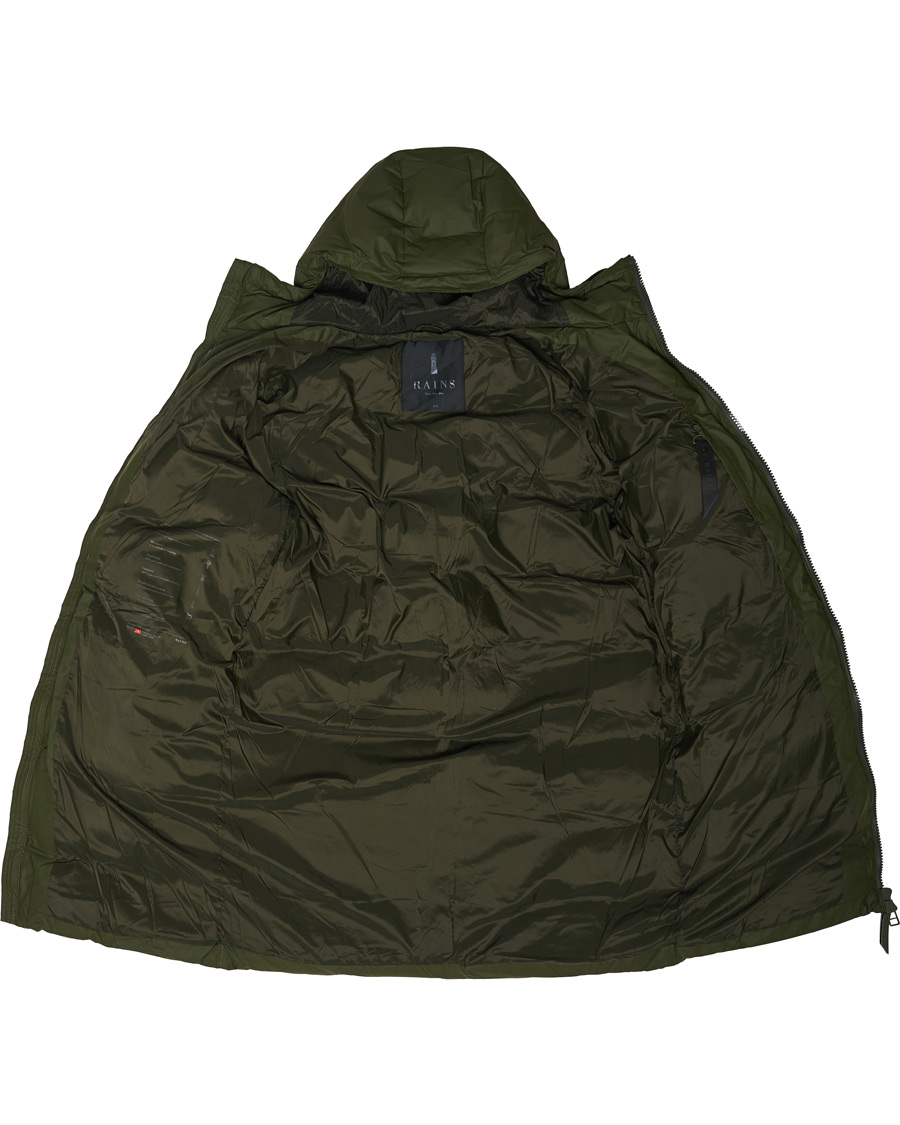 Heren | Jassen | RAINS | Waterproof Long Puffer Jacket Green