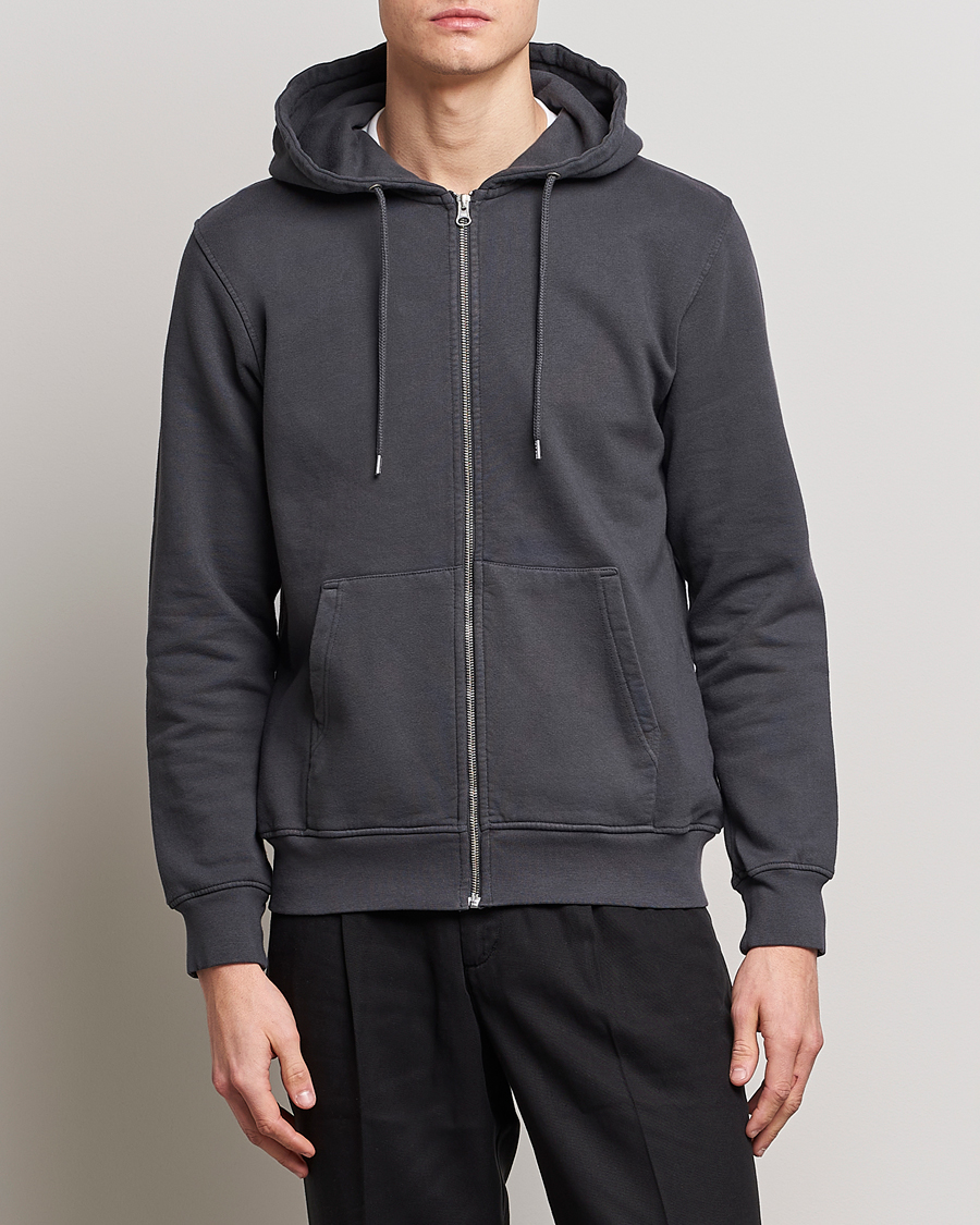 Heren | Truien | Colorful Standard | Classic Organic Full Zip Hood Lava Grey