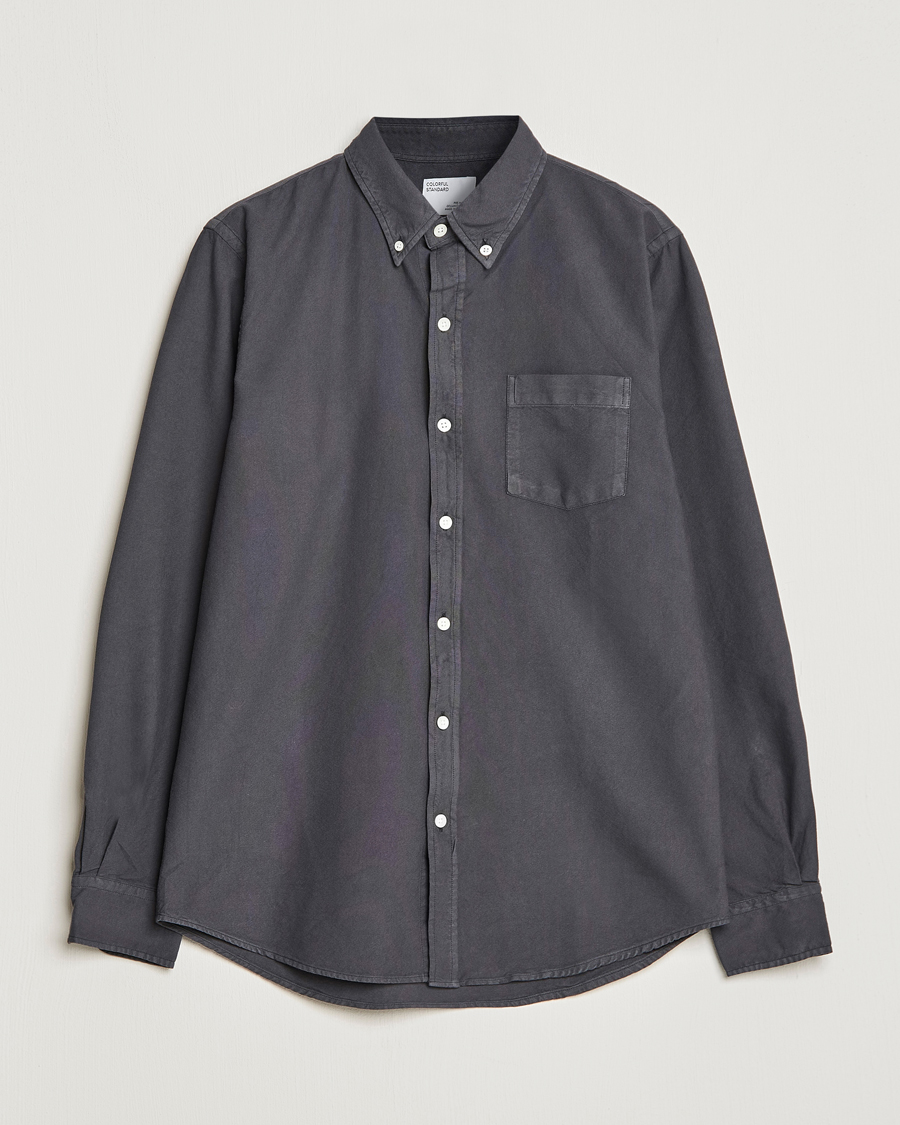 Heren | Overhemden | Colorful Standard | Classic Organic Oxford Button Down Shirt Lava Grey